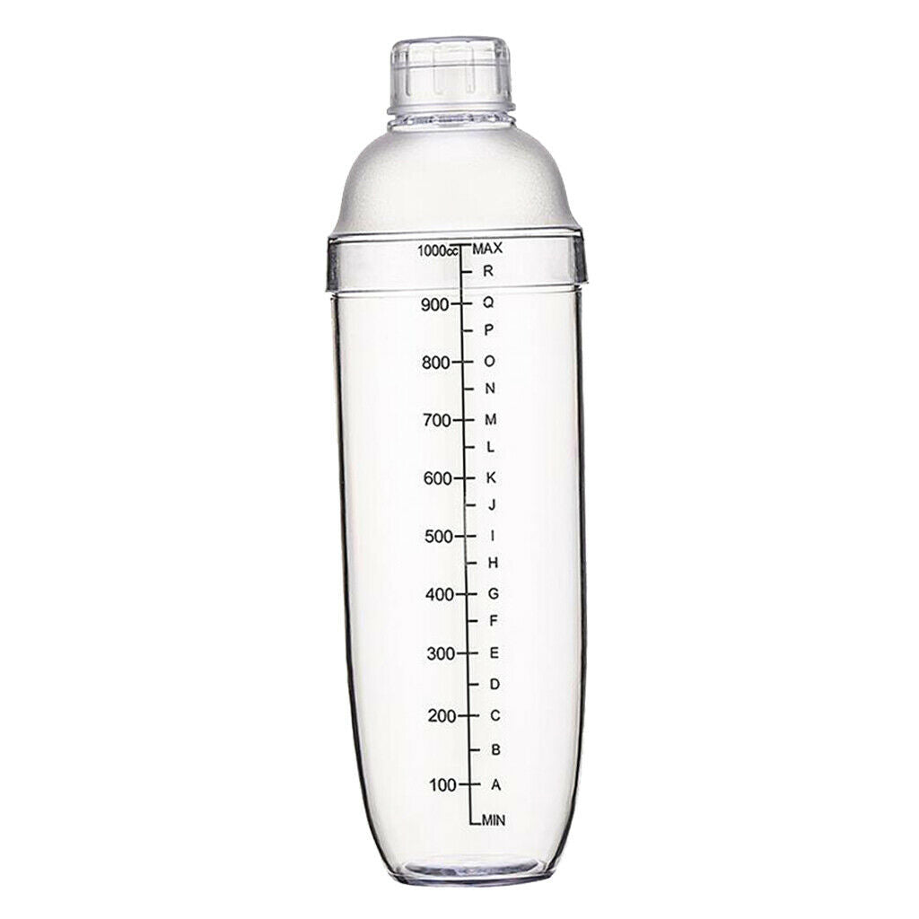 Cocktail Shaker - Clear Matte Bottle Bar Pub Drink Party Supplies 1000cc