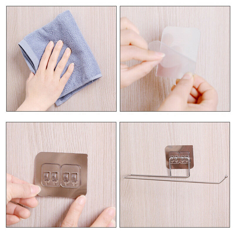 Self-adhesive Towel Holder RackKitchen Under Cabinet Towel Cup Paper Hang.l8