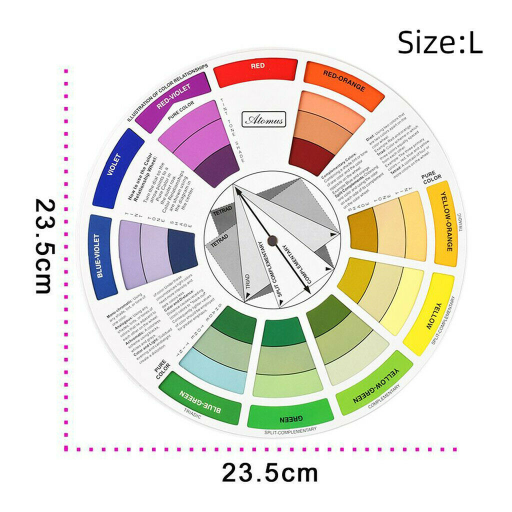 2x Rotating Color Mixing Matching Wheel Blending Board Pallet For Nail Art