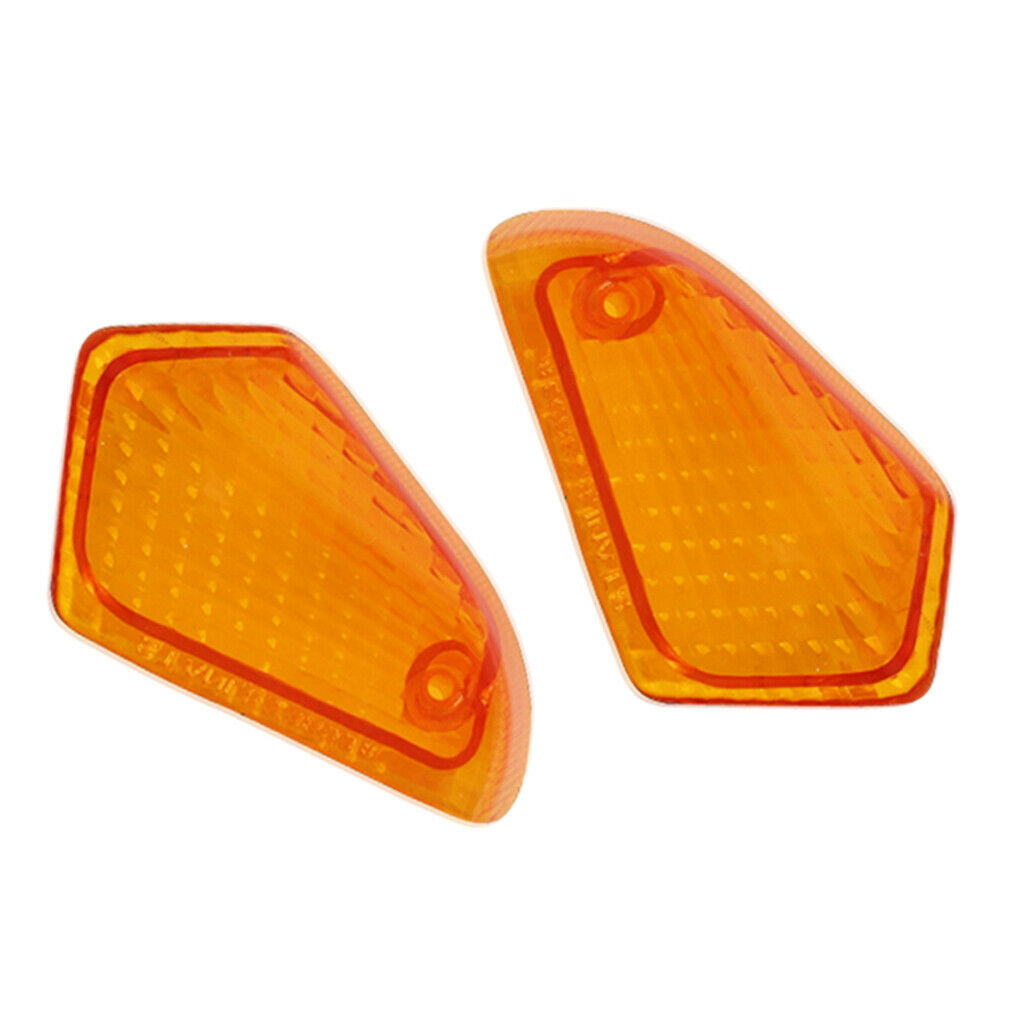 Pair of Motorcycle Turn Signal Lights Blinkers Rear Indicators Lens Cover Case