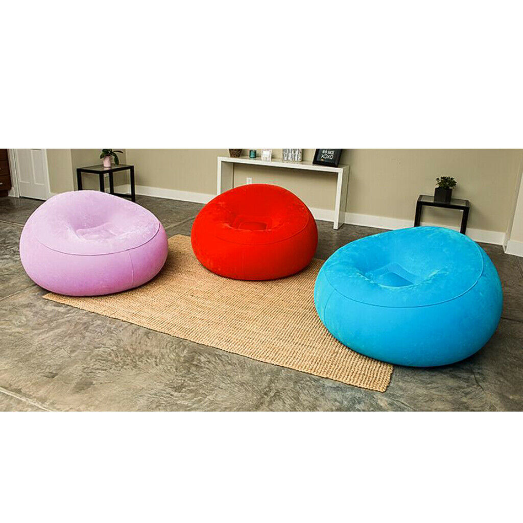 Inflating Beach Camping Lounger Sofa Back Pillow Cushion Chair Air Bed Couch