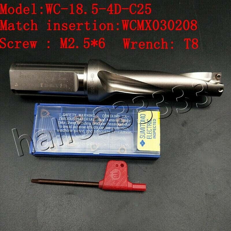 WC-18.5-4D-C25 U drill bit fast drill bit Φ18.5mm-4D+ WCMX030208 U drill inserts