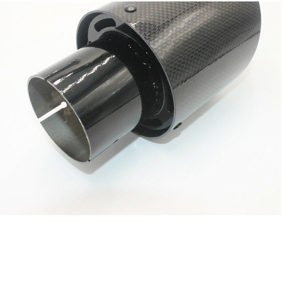 63MM IN-101MM OUT Universal Carbon Fiber Exhaust Tip Universal Muffler Tip