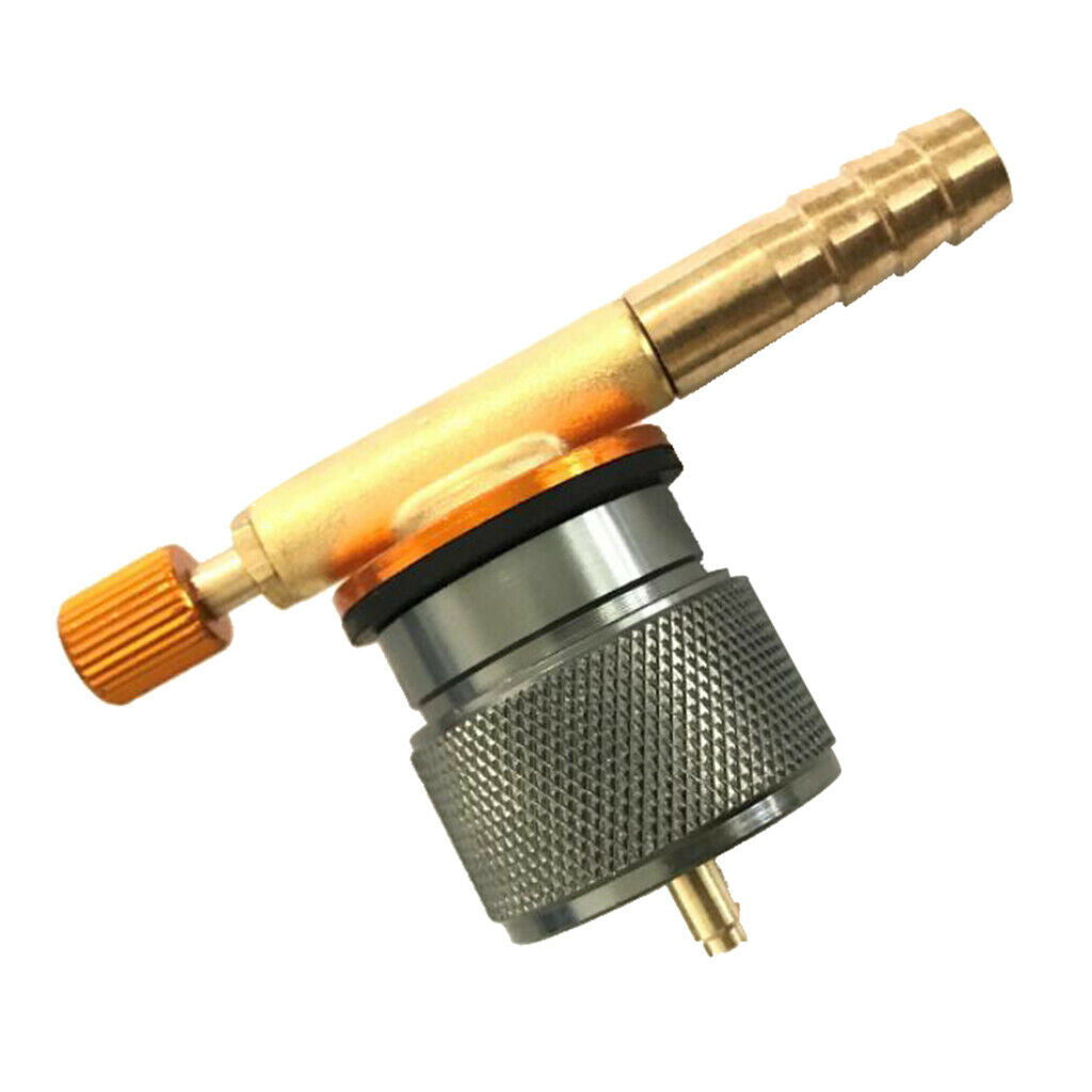 Gas Propane Flat Tank Connector Adapter with Switch Valve for amping Stove