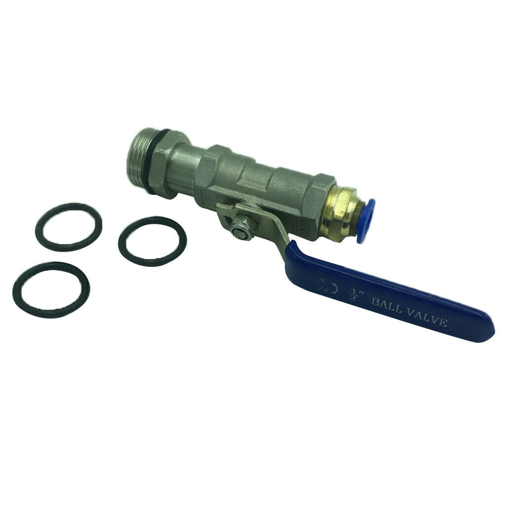 200L Oil Tank Barrel Drain Valve Faucet Tap PU Air Hose Adapter Straight 1P -