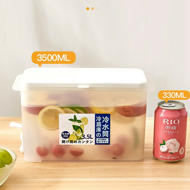 3.5L Cold Water Jug Faucet Cold Water Bottle Container Lemon Juice Container KX