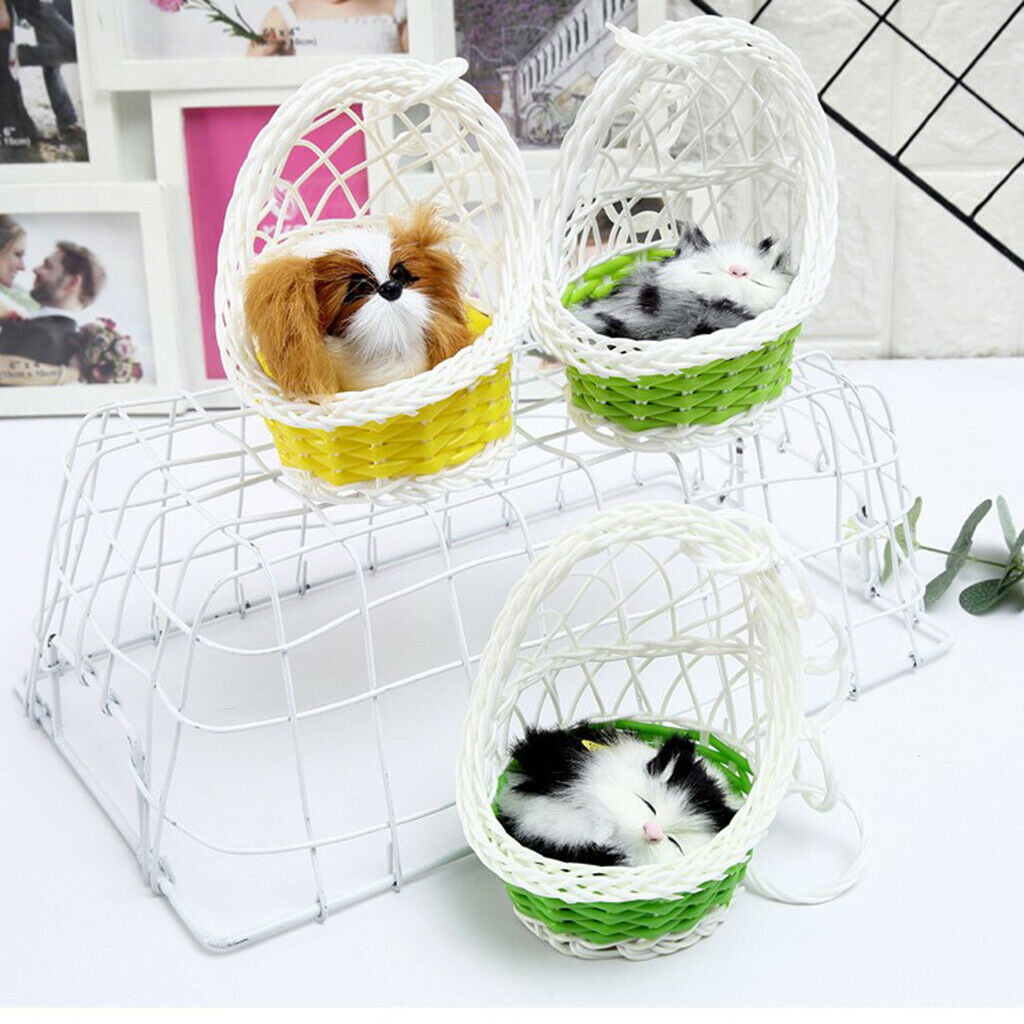 Home Office Durable Basket Cat Ornament Craft Decoration