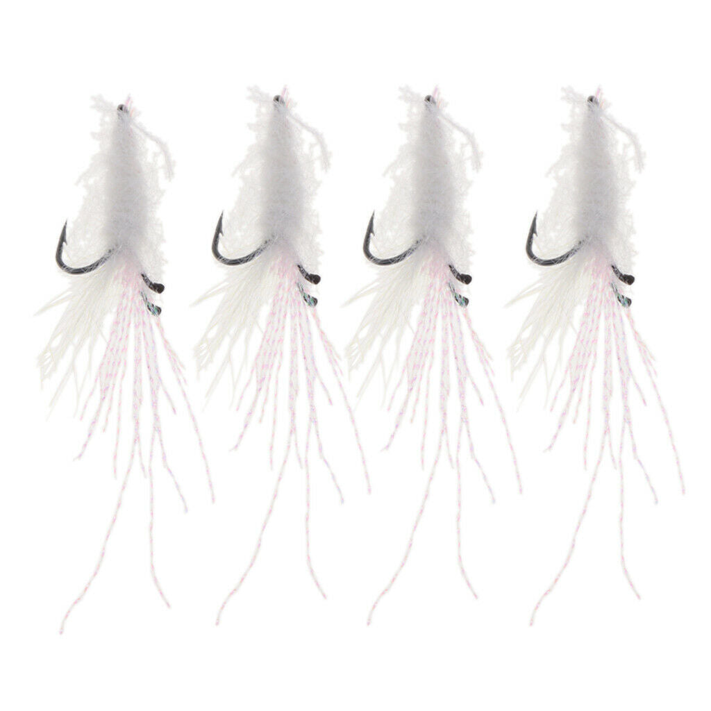 4 Packs Feather Bionic Flies Shrimp Bait, Fishing accessories, Lures Fishing