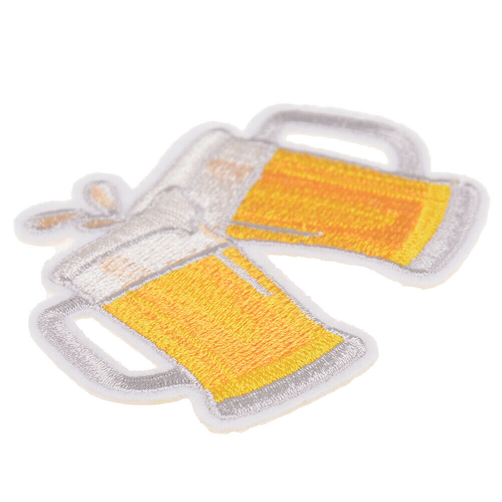 diy embroidery beer badge iron on patch for clothes stickers fabr.l8
