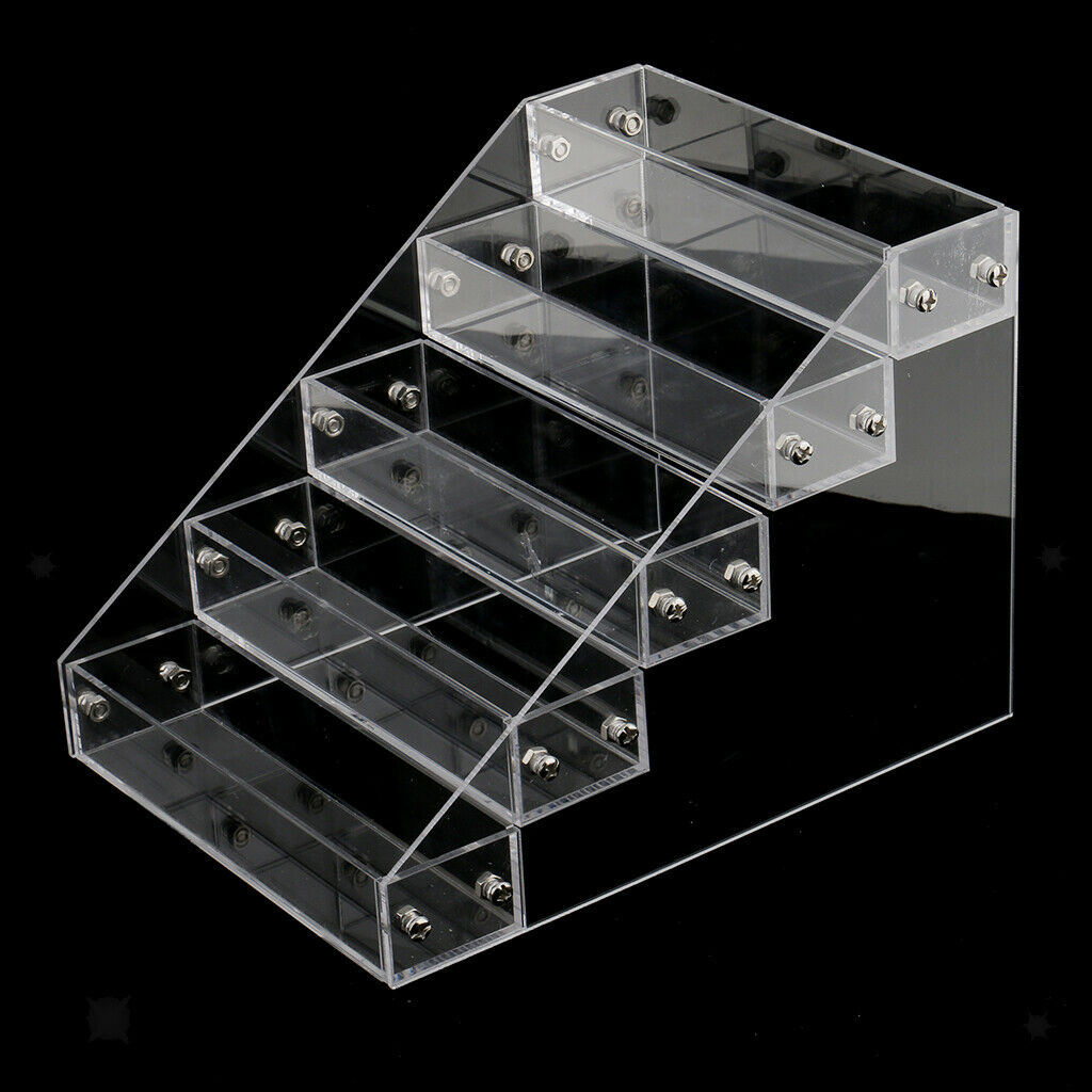 5 Tier Acrylic Nail Polish Cosmetic Varnish Display Stand Rack Hold 25Bottle