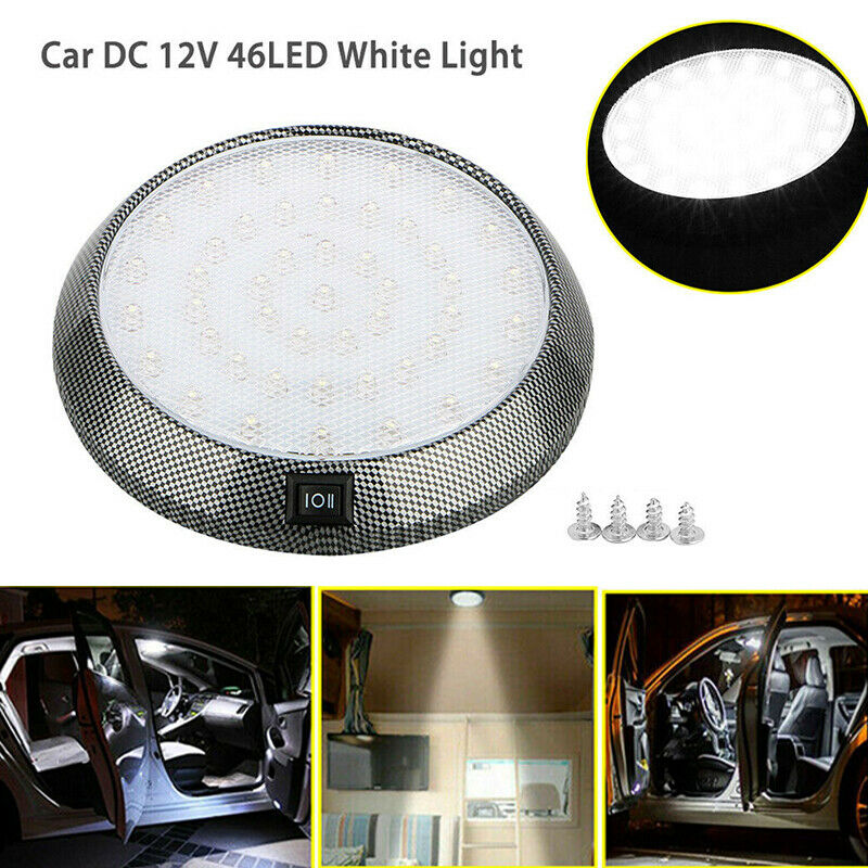 12V White 46LED Car Truck Interior Home Roof Ceiling Round Dome Light Universal