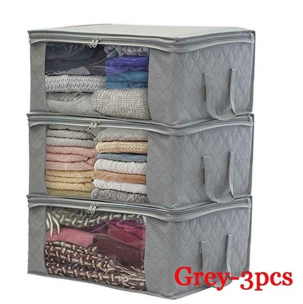 Foldable Storage Bag Clothes Blanket Quilt Closet Sweater Organizer Box Pouches