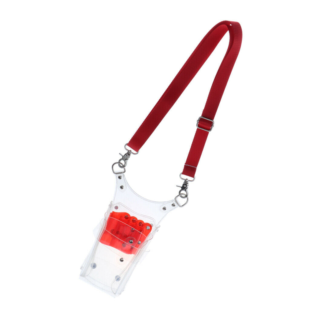 Plastic Professional Barber Cutting Shear Scissors Bag Holder Pouch Red