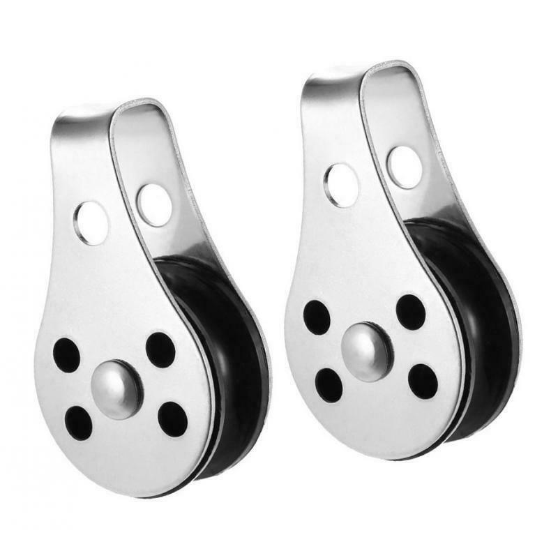 2x Universal Pulley Pulley Made of 316 Stainless Steel for 2 - 8mm Ropes,
