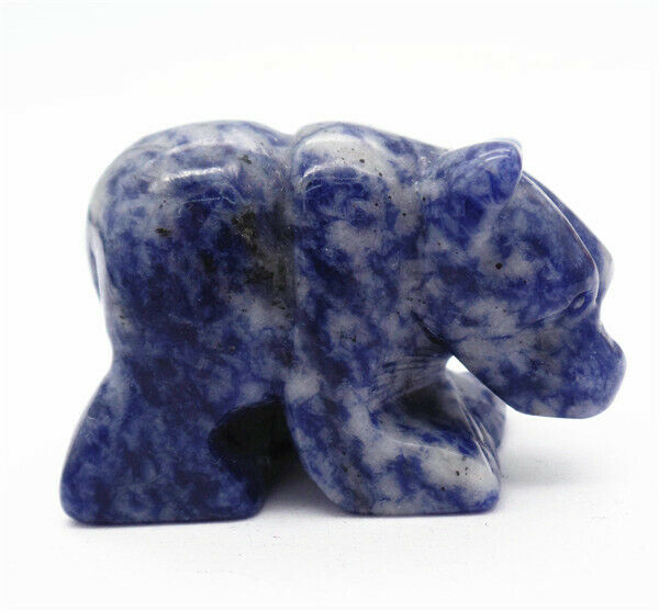 47x32x22mm Natural Blue Sodalite Carved Bear Decoration Statue Home Decor HH7730