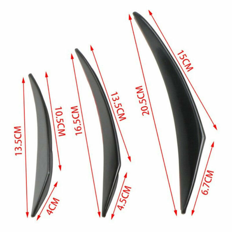 6x Carbon Fiber Car Front Bumper Canards Diffuser Lip Splitter Fins AccessorBDA
