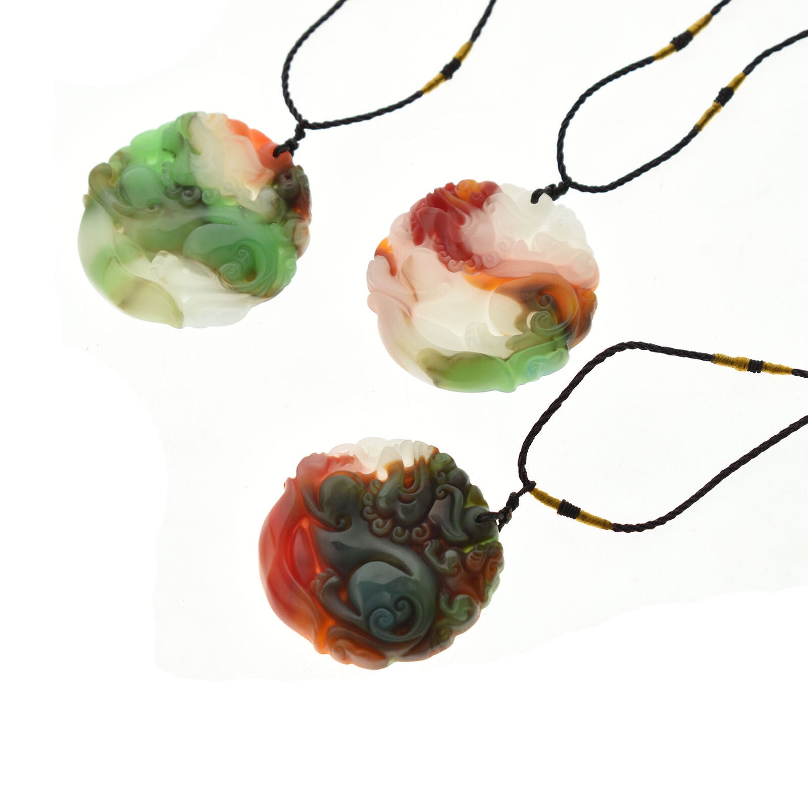jade Tiger Pendant Necklace Jadeite Jewelry Amulet Color Gifts Carved