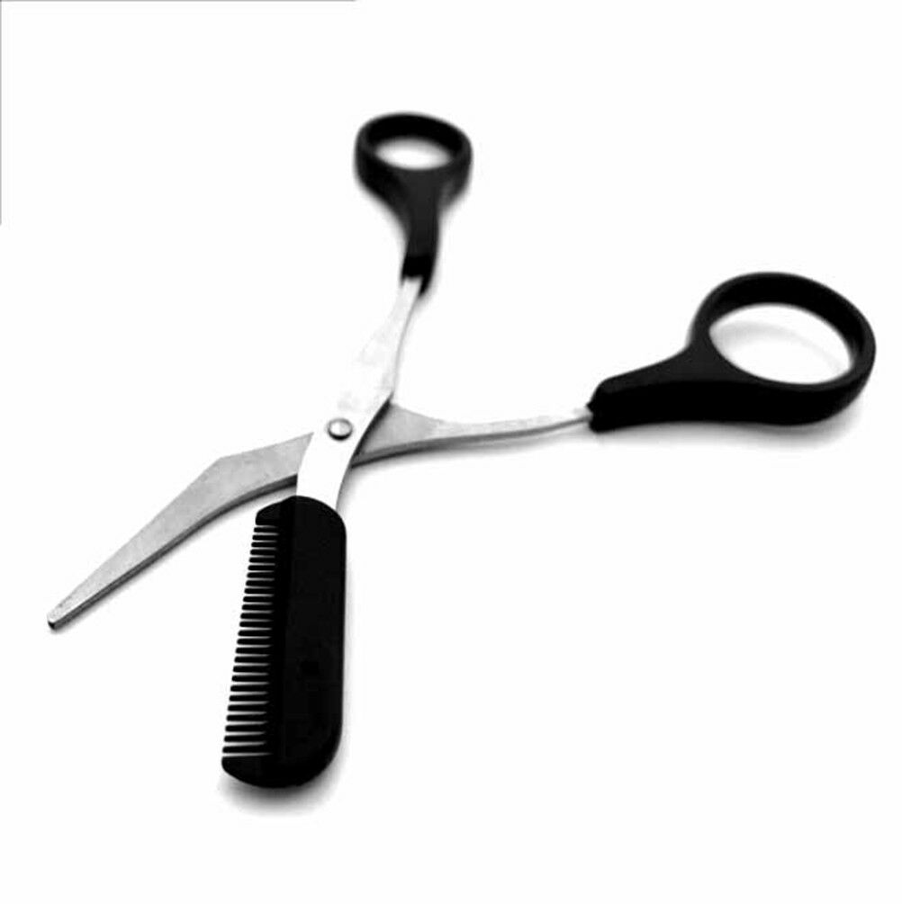Women ladies eyebrow trimmer comb eyelash hair scissors cutter remover too.l8