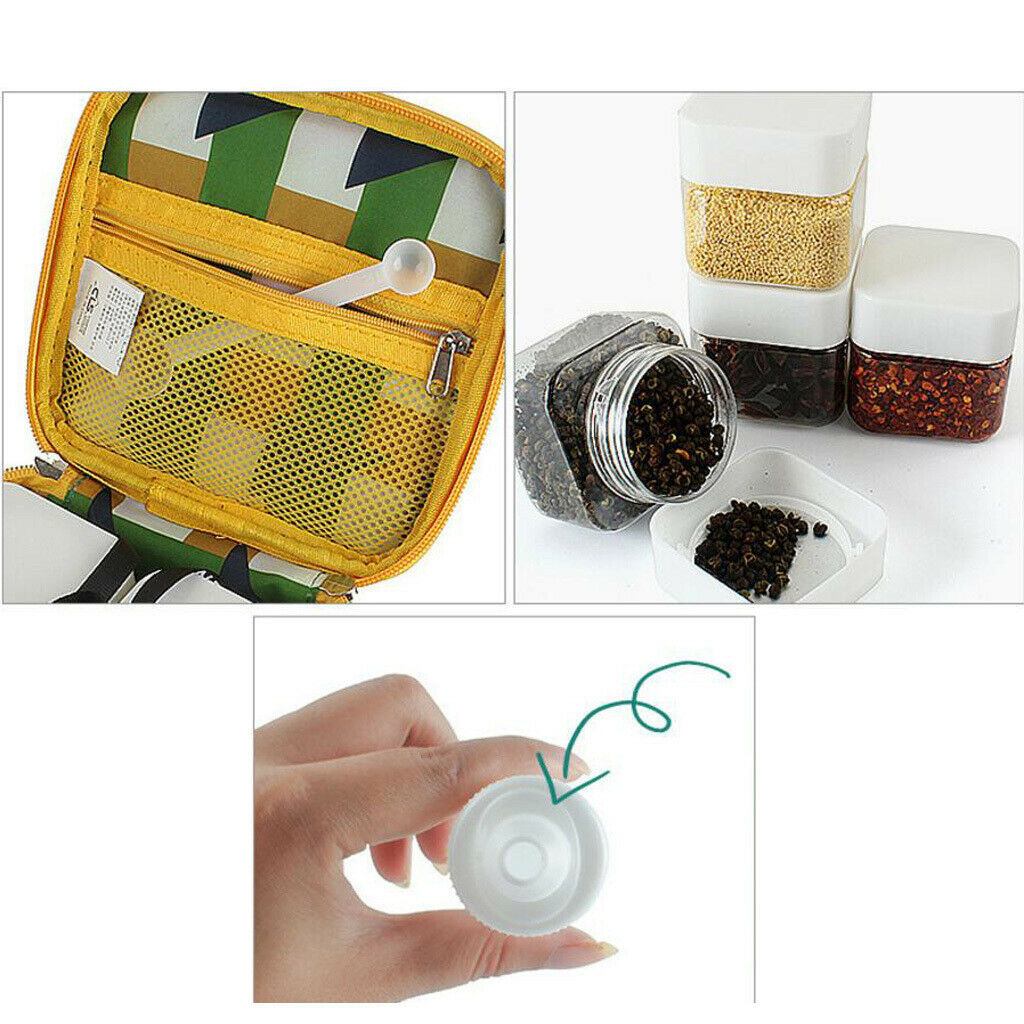 7pcs Clear Plastic Spice Container Bottles Jars for Spieces Herbs Salt Sugar
