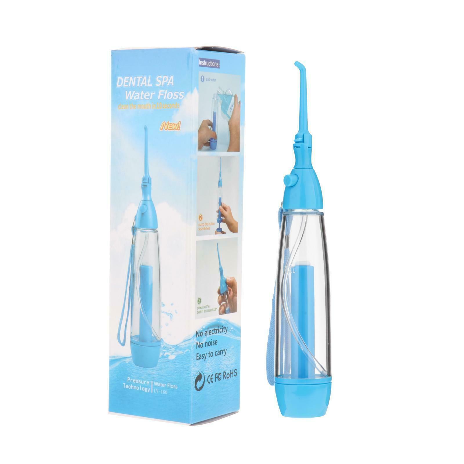 Cordless Manual Water Flosser 75ml Oral Irrigator Travel Teeth Cleaner