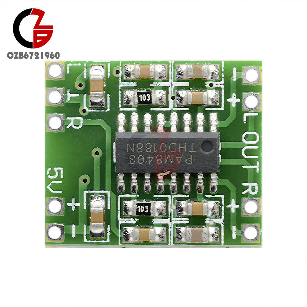 10x Mini PAM8403 Audio Module 5V Digital Amplifier Board Class D 2x3W USB Power