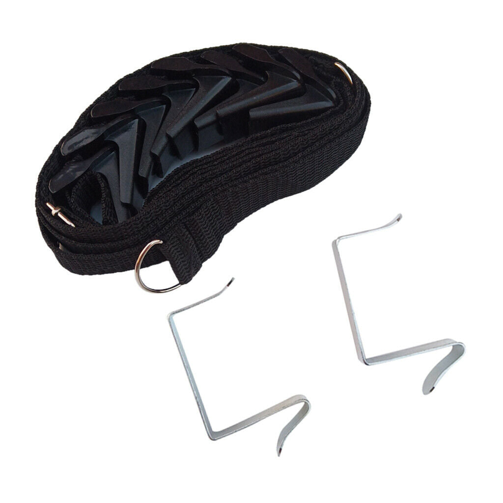 2 Pcs Over Door Hanger Nylon Straps Bag Coat Umbrella Rack Organizer Black