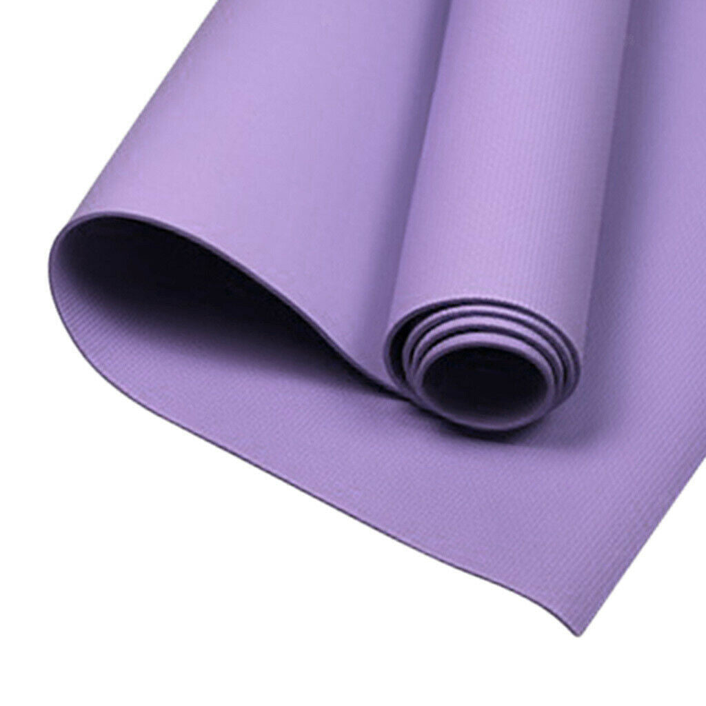 2Pcs Yoga Mat Gym Cushion Pad for Pilates Stretching Camping Purple+Blue