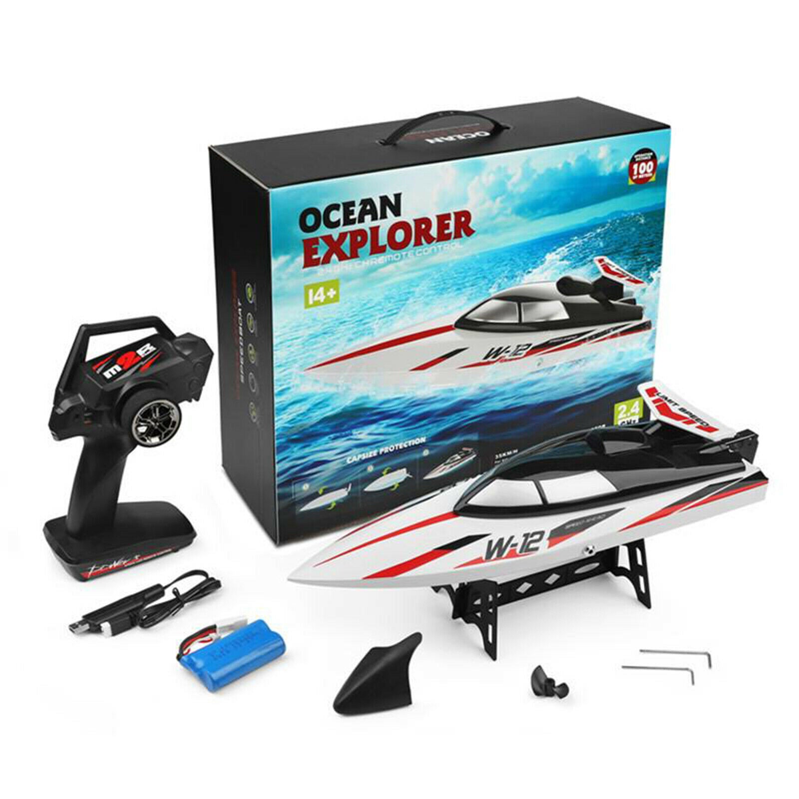 WLtoys WL912-A RC Boat 390 Motor 35KM/H RC Racing Boats Toys White Xmas
