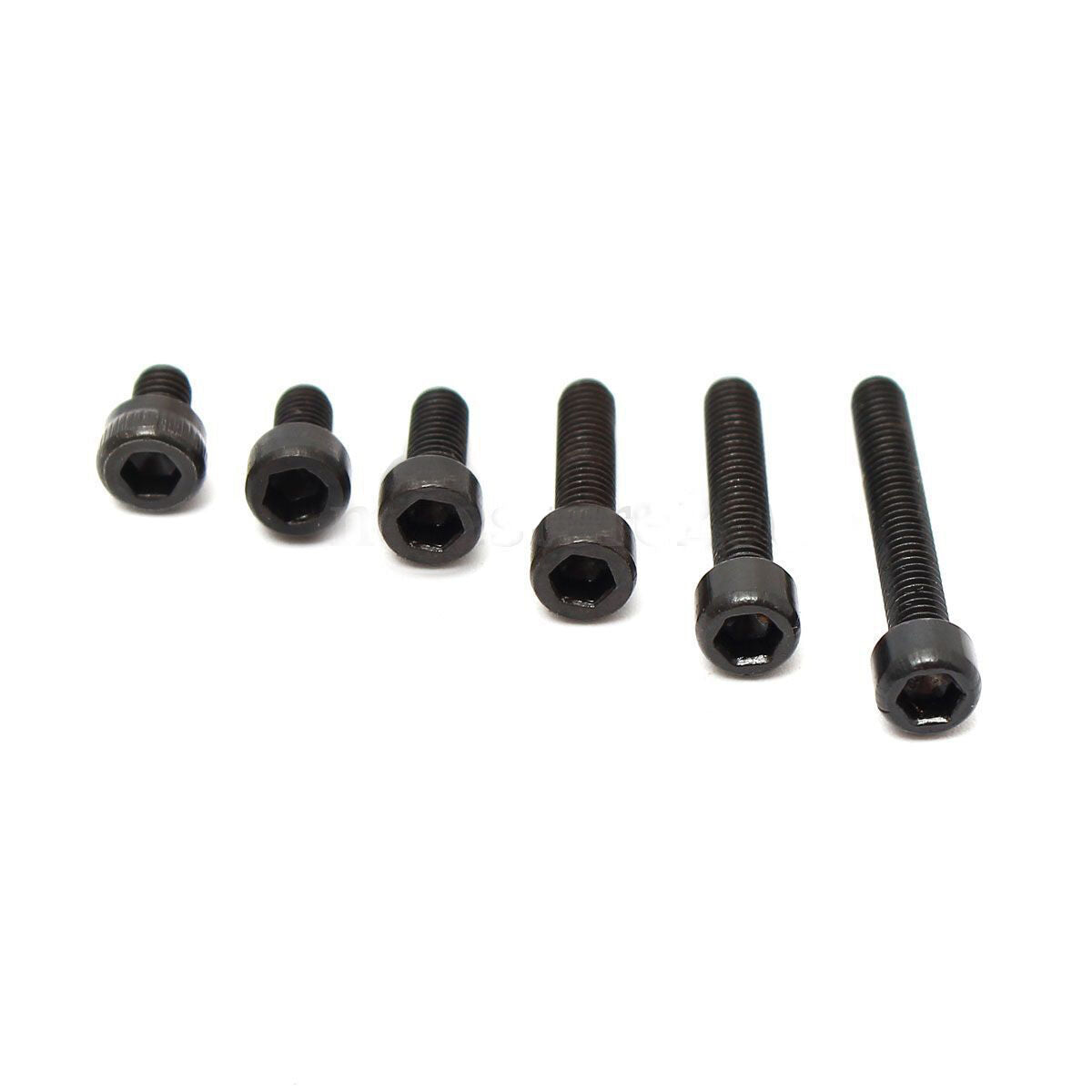 90pcs Black Steel Metric Thread M3 6-20mm Hexagon Hex Socket Cap Head Screw Bolt