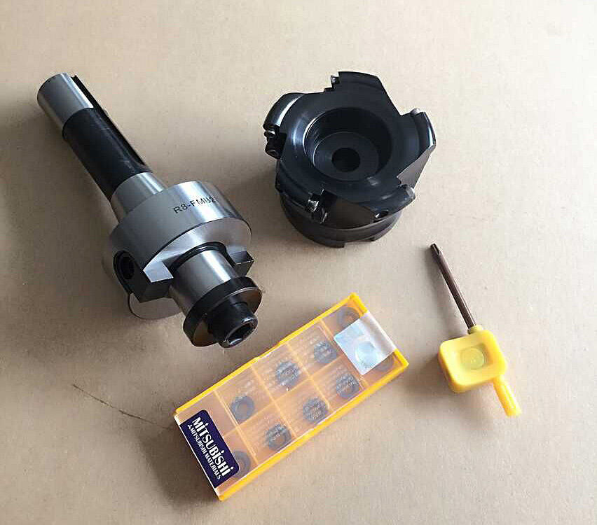 R8 7/16 Arbor + Round face end mill 5R80-27 + carbide insert mill [M1]