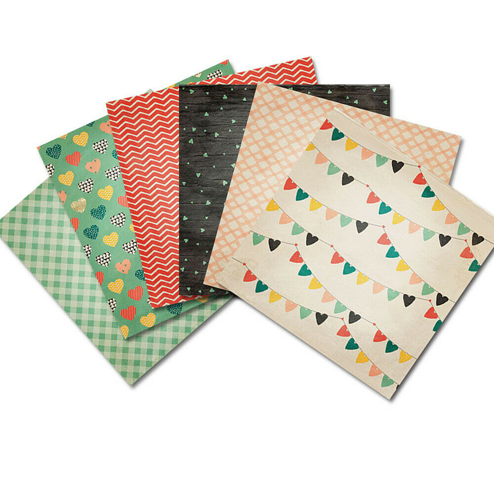 12x 6" Sweet Love DIY Photo Album Junk Journal Craft Paper Card Single-side Hot