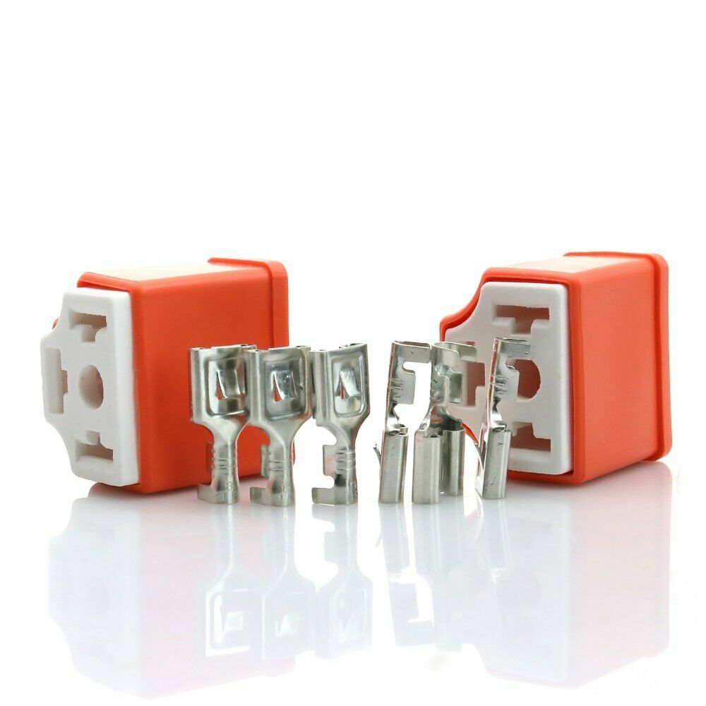 2X H4 HB2 9003 Female Bulb Connectors fit Halogen HID Xenon Terminal Pins Socket