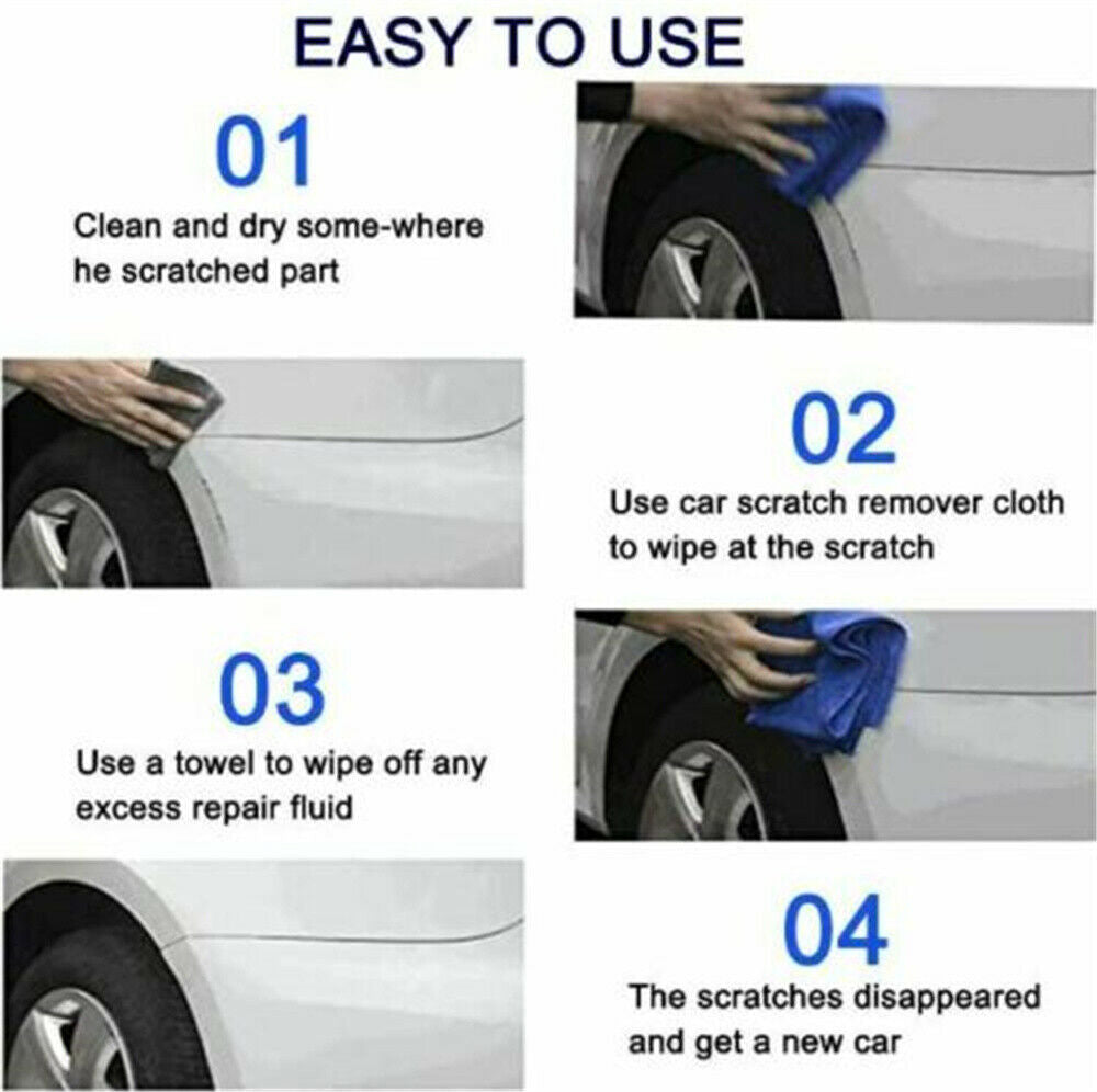 4x Nano Sparkle Magic Car-Scratch Remover Cloth Scratch Eraser Surface Repair_US