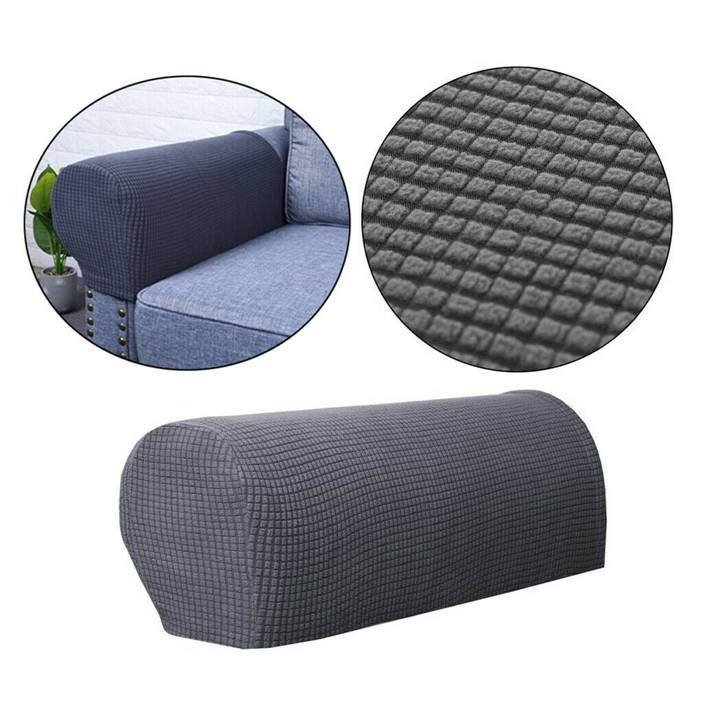 2 Pieces Sofa Armrest Cover Couch Arm Cover Gray with 20 Pieces  Pins
