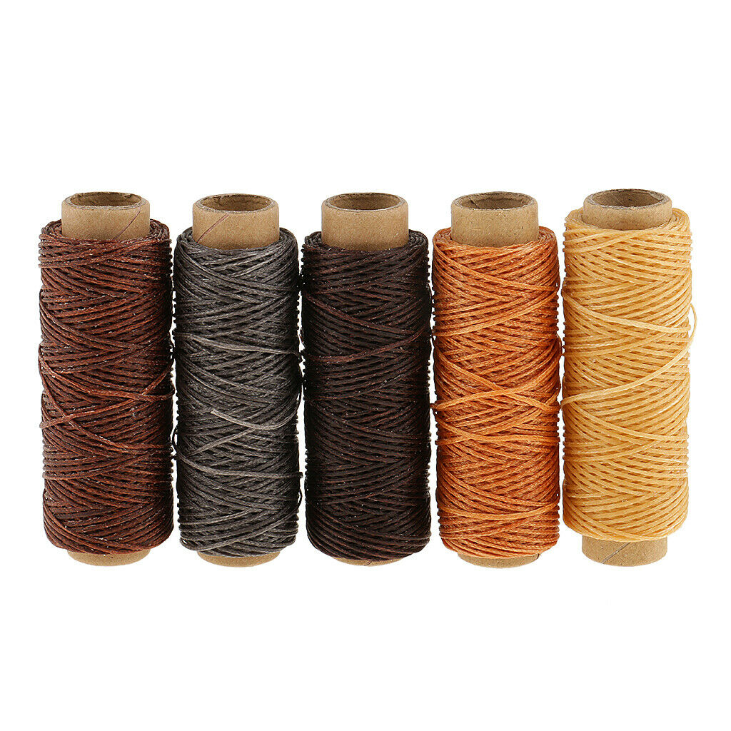 15 Pieces Leather Tools Craft Hand Stitching Kit with Punch Scratch Awl Waxed