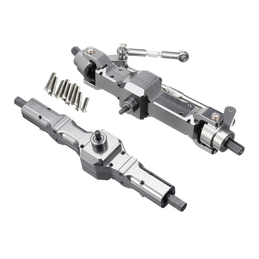 RC Titanium Color Front and Rear Axle WPL 1/16 Military Truck Upgrade Parts