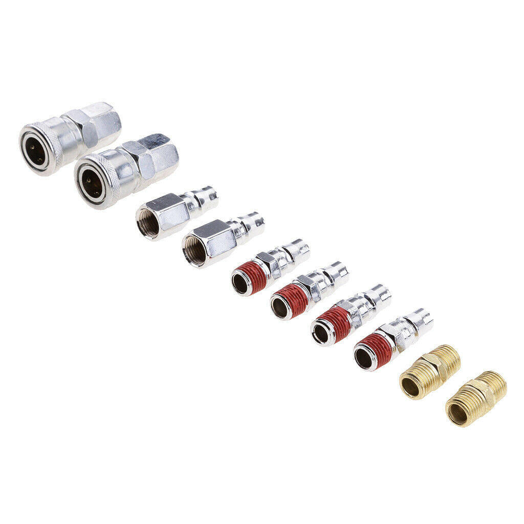 10 Pieces Air Compressor Line Hose Fittings Quick Release Connector 1/4"