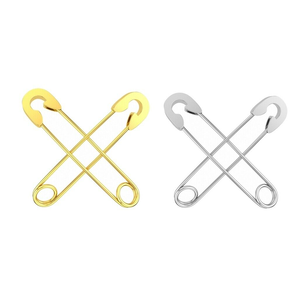 4pcs Ladies Girls Punk Safety Pin Earrings Drop Stainless Steel Ear Cuff