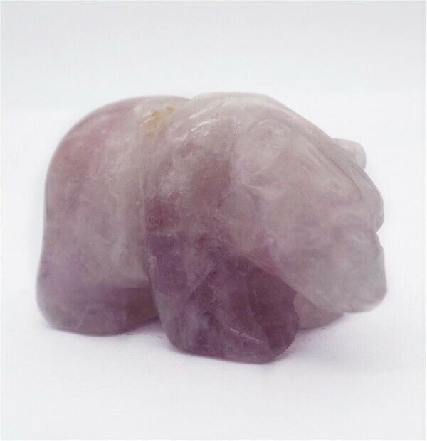 48x31x24mm Natural Purple Amethyst Carved Bear Decoration Statue Decor HH7733