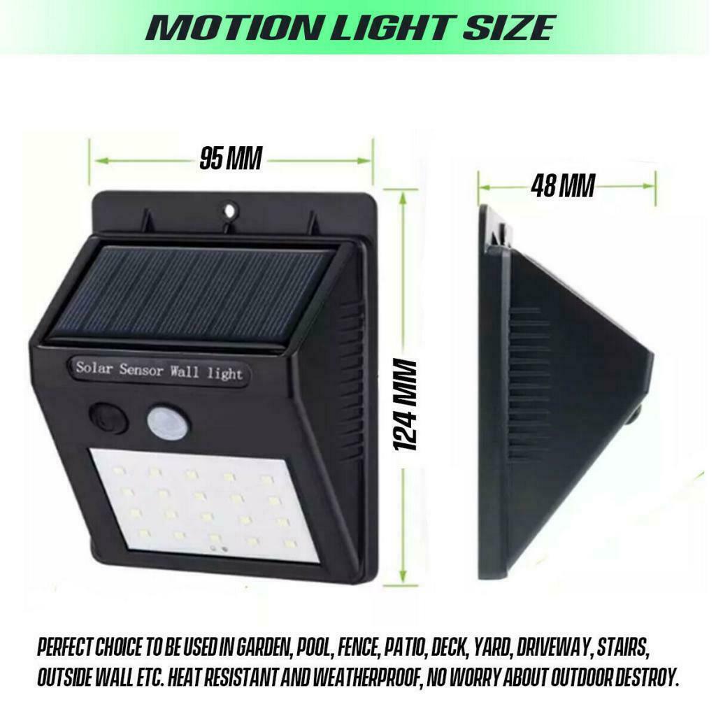 4PCS 30 LED Solar Power Motion Sensor Wall Light Outdoor Garden Lamp Waterproof