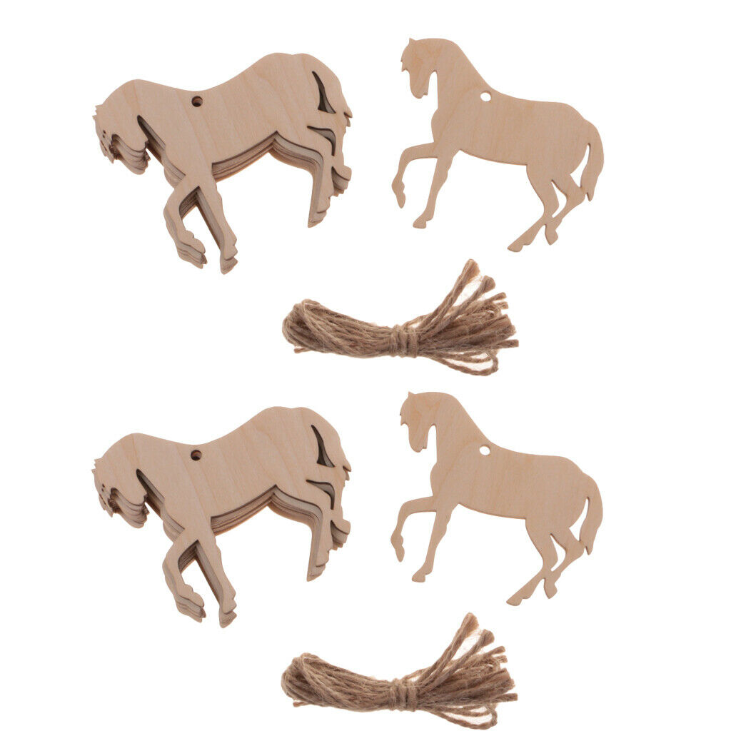 20pcs Plain Horse  Cut Wooden Wood Craft Art Decoration Embellishment