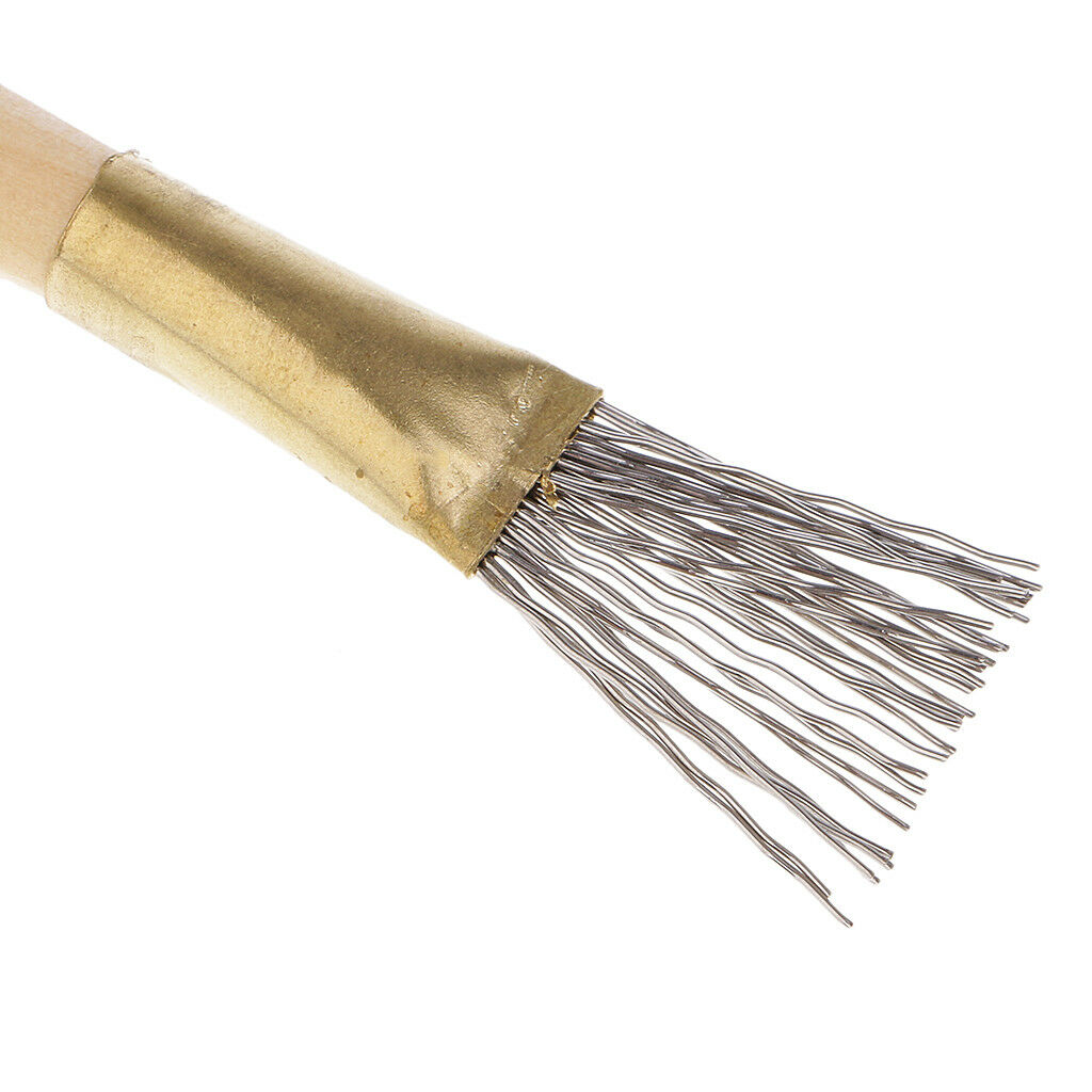 Wooden Handle Feather Wire Texture Tool for Clay Sculpting Modeling 165x23mm