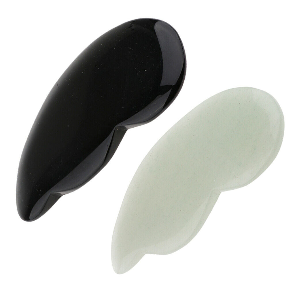 Jade Gua Sha Board Guasha Scraping Massage Tool for Neck Face Back Arm Black