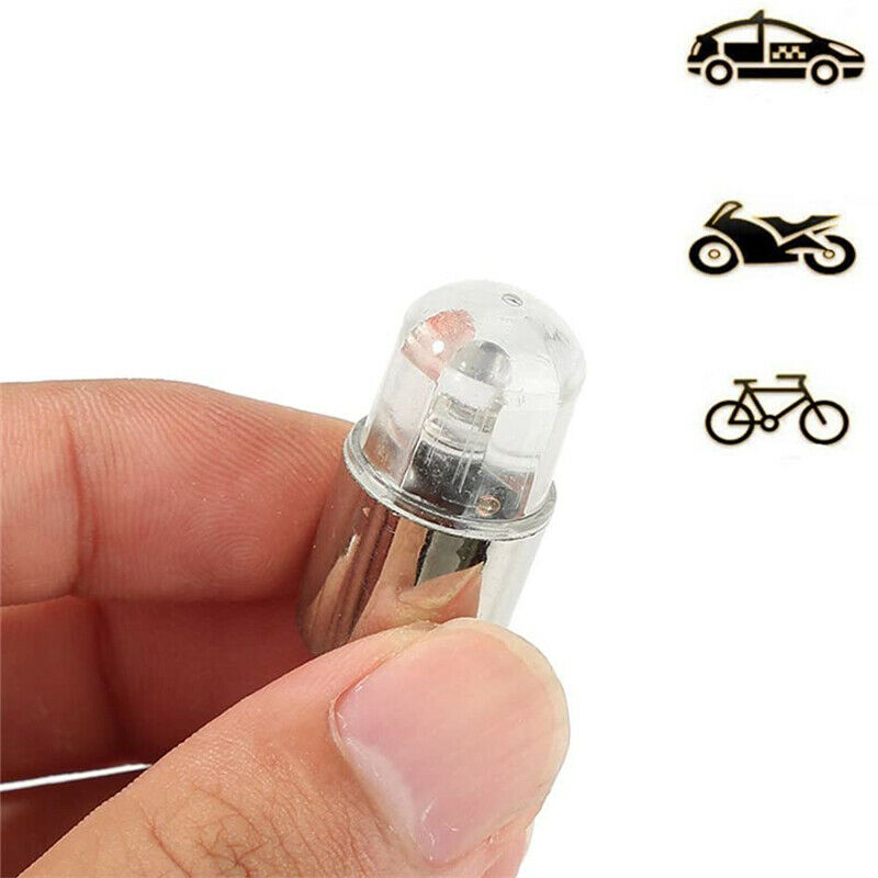 4x Green Valve Stem Car Wheel Tyre Tire Air LED Light Caps Dust Cover Accessory