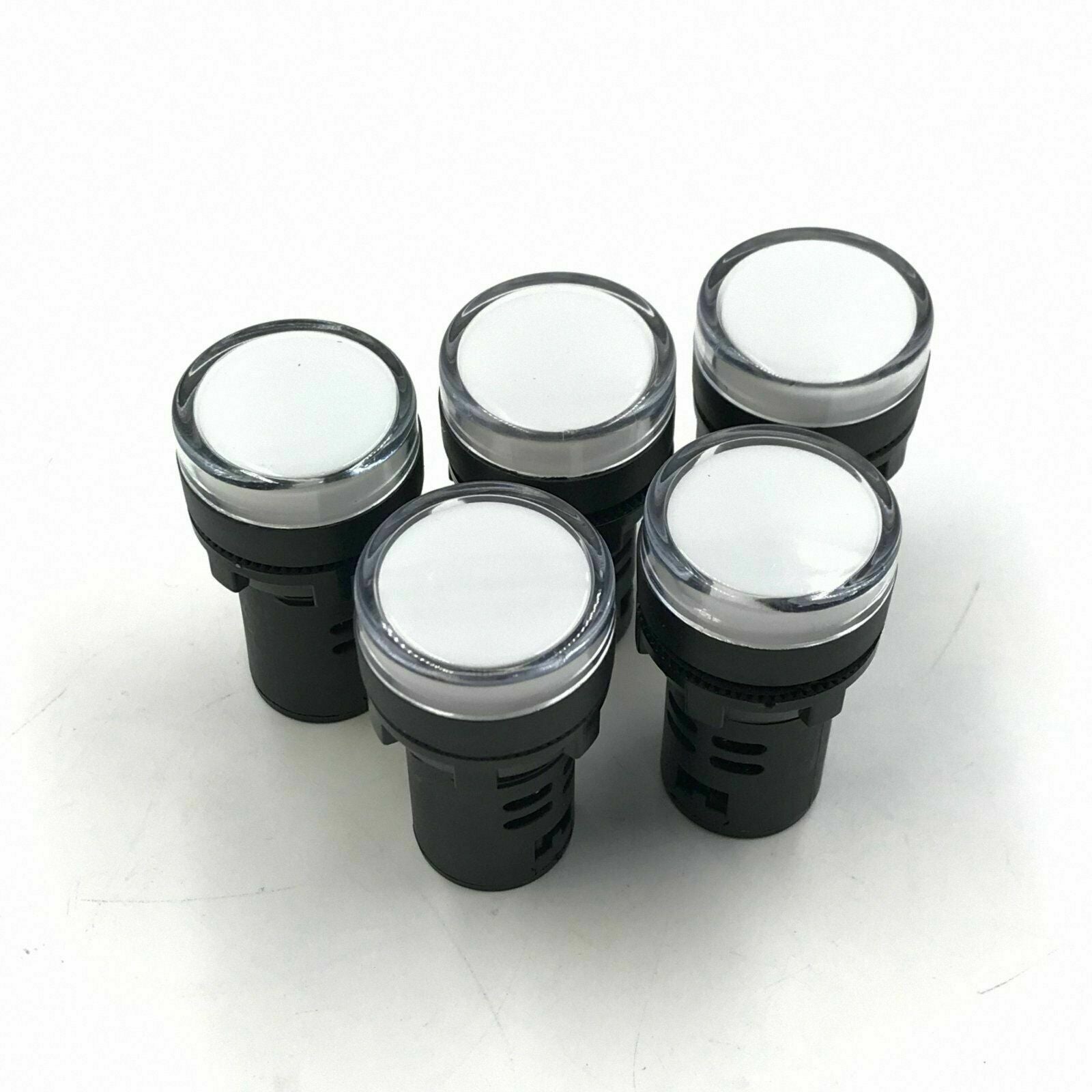 10pcs White 24V LED Indicator Pilot Signal Light Lamp 22mm [M_M_S]