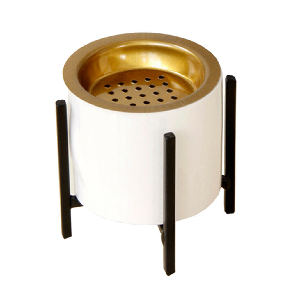 Ceramic Incense Burner Censer with Bracket Gasket Home Deco Black Bracket-S