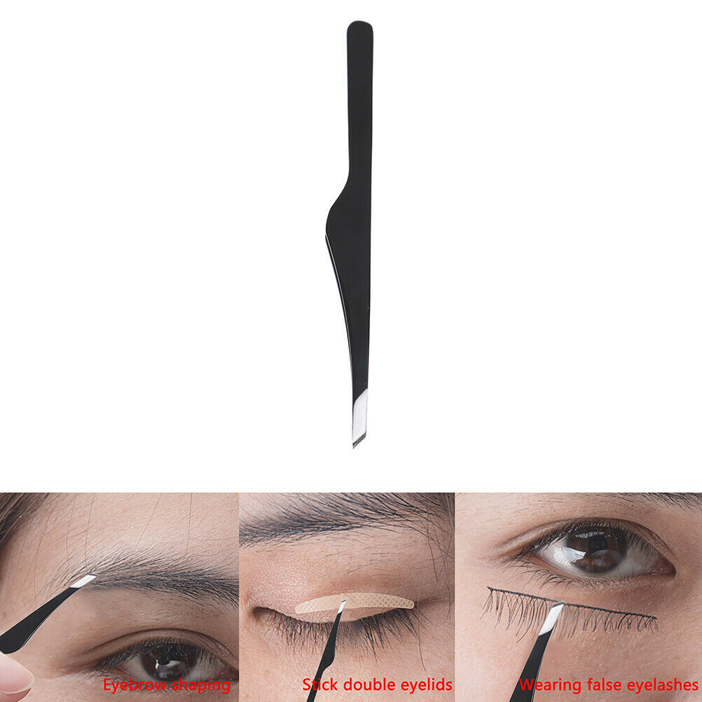 Eyelash Tweezers Steel Slant Eyebrow Tweezer Plucking Grafting False Eyel.l8