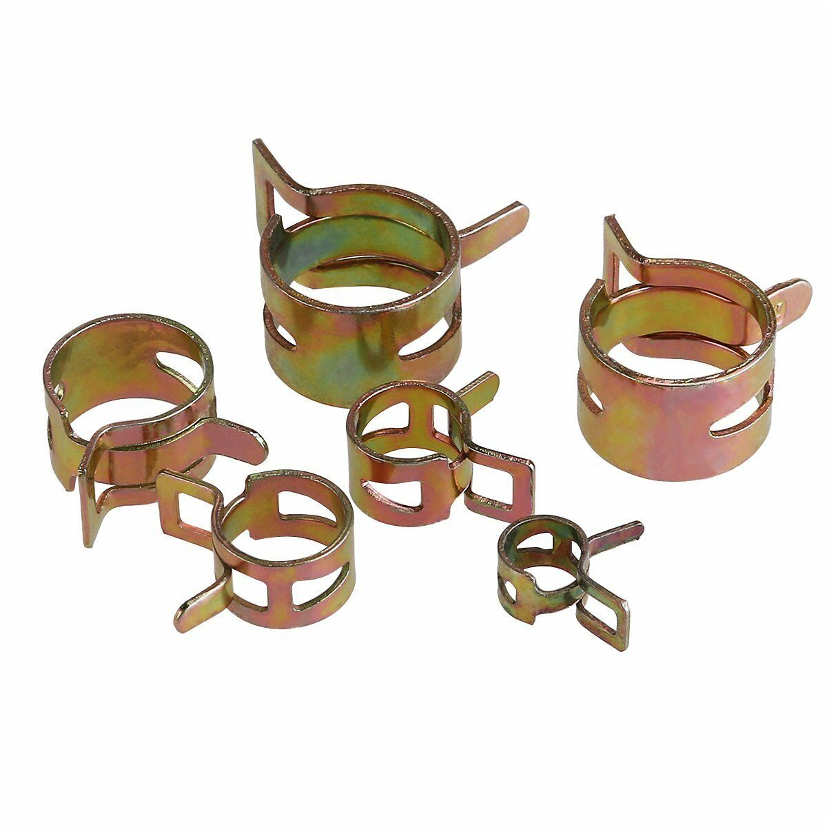 60pc 6 Sizes 7-17mm Car Spring Clip Fuel Oil Water Hose Pipe Tube Clamp Fastener