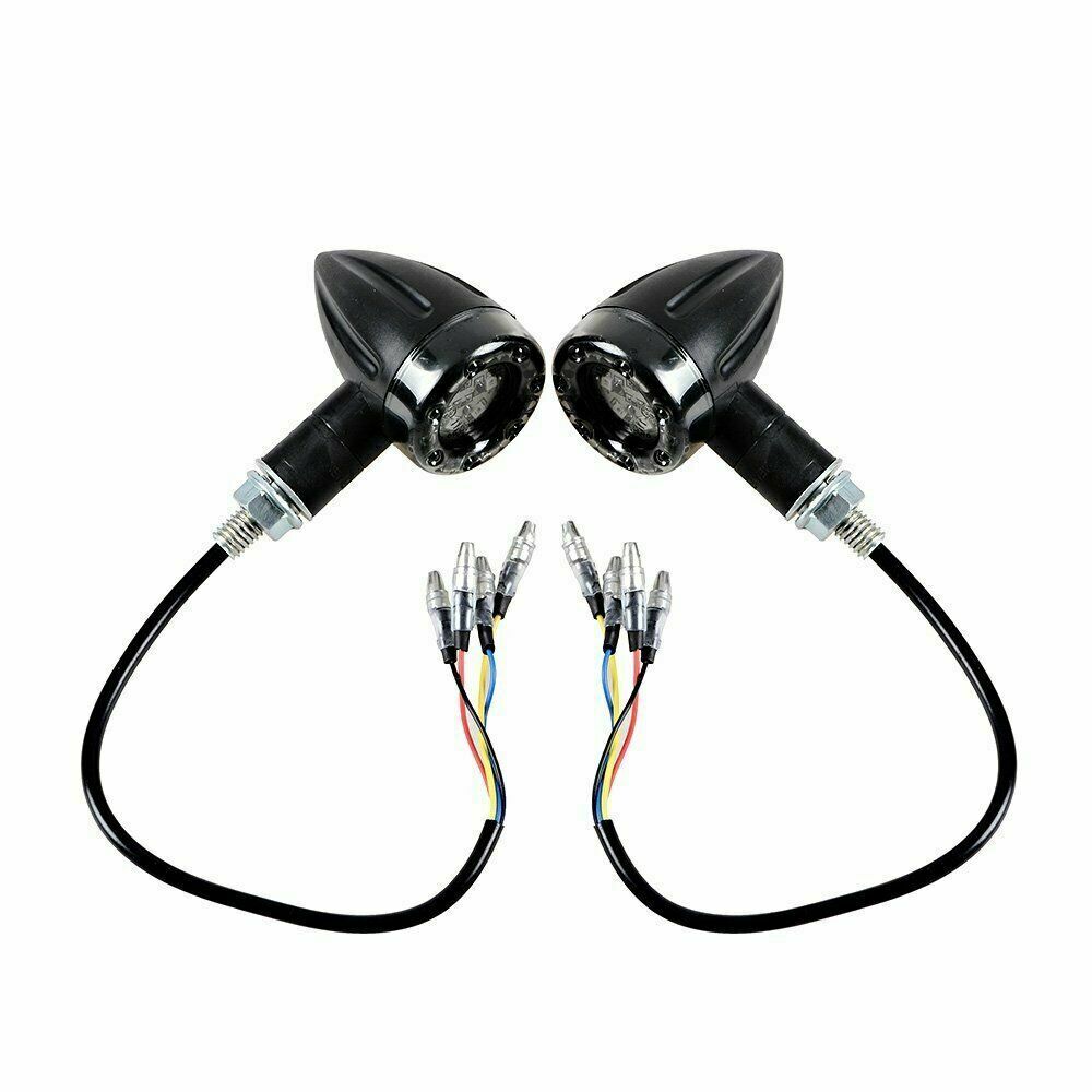 4PCS LED 8mm Motorcycle Turn Signal Indicator Light Amber Blinker Universal Fit