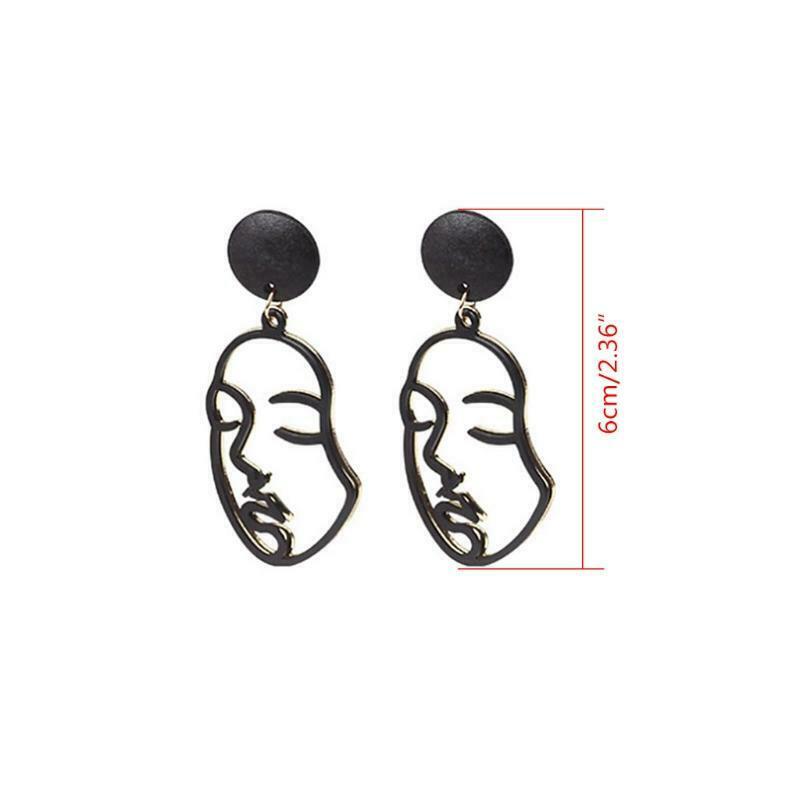 New Abstract Face Earrings Creative Women Jewelry Fashion Gift Art Hollow Dangle